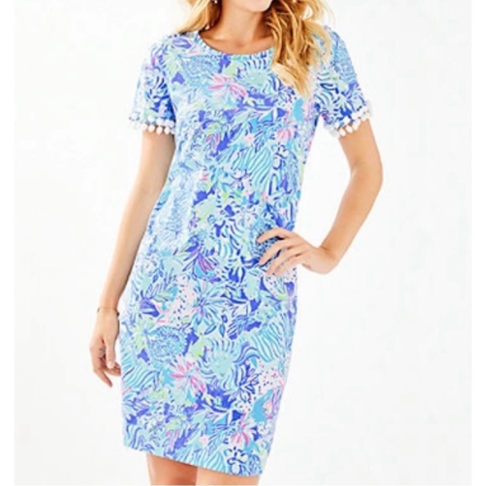 Lilly Pulitzer Lissie Dress In Coastal Blue Lion Around Women’s Size Small